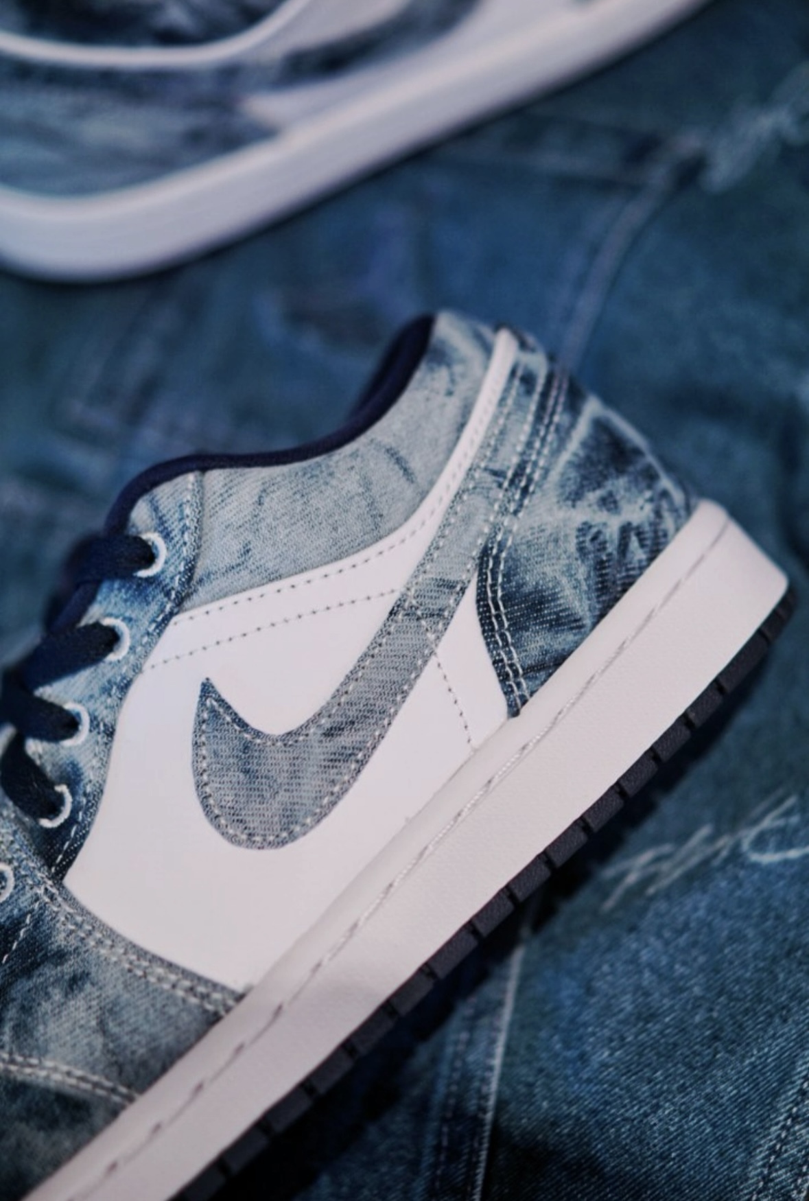 Nike Air Jordan 1 Low 水洗牛仔藍 水洗 仿舊 丹寧 皮革 帆布 男款 CZ8455-100/預購