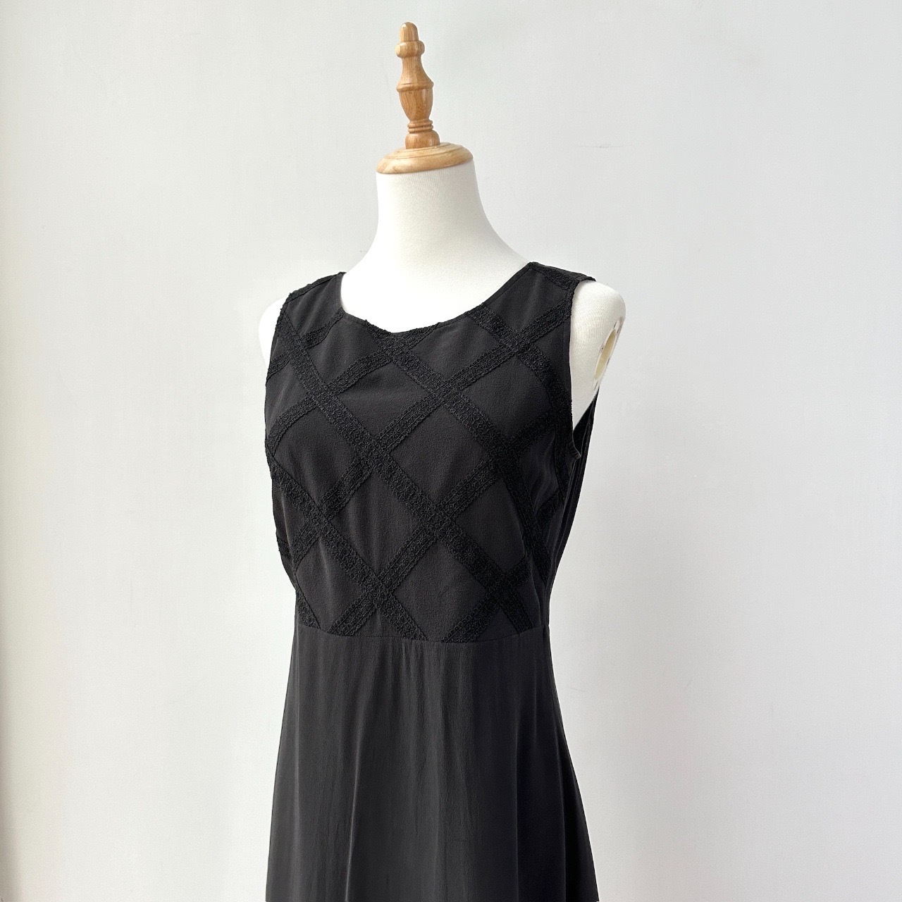 Laura Ashley優雅絲質格紋背心連身裙