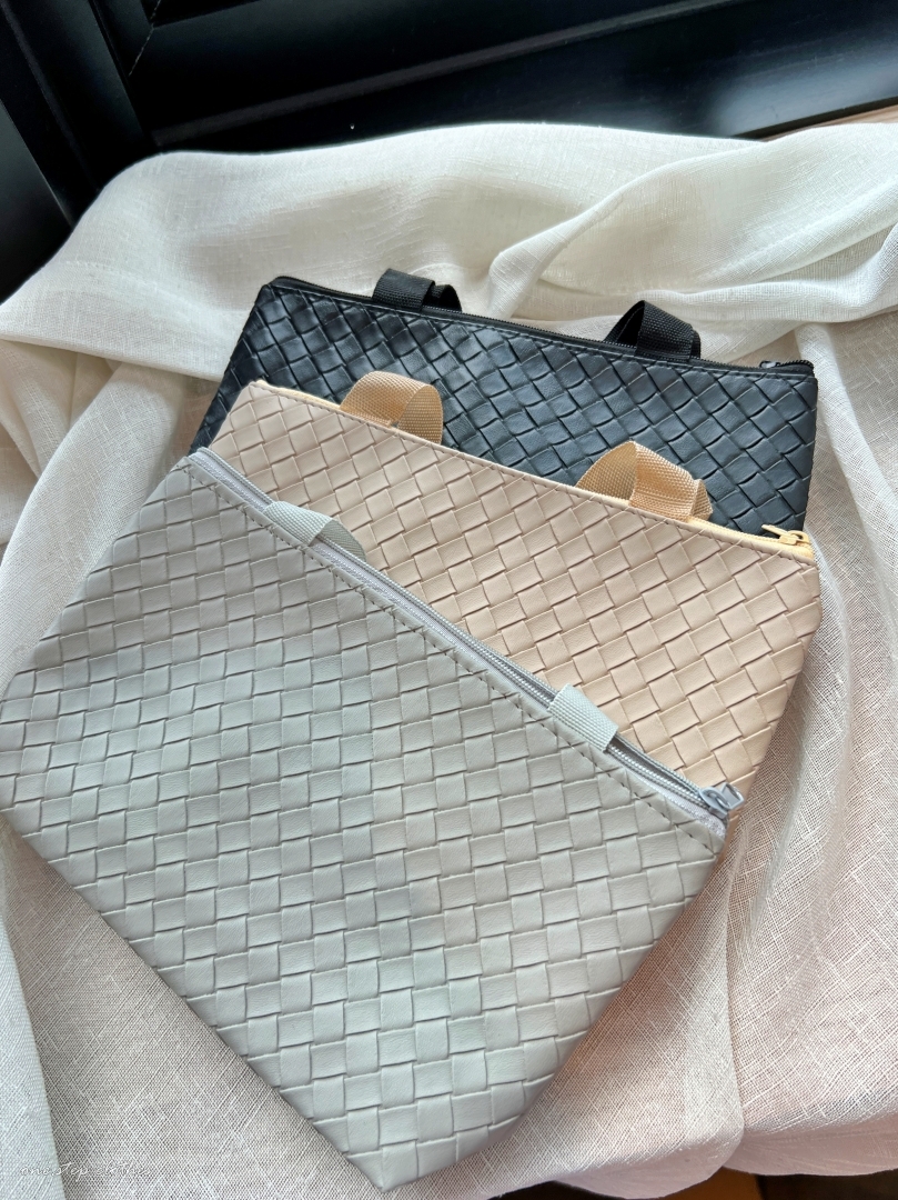 正韓定番編織小手提外出包 (米)