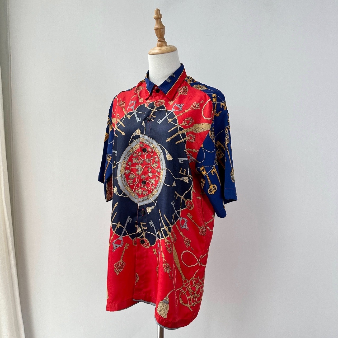 紅色鎖匙圖案古著上衣