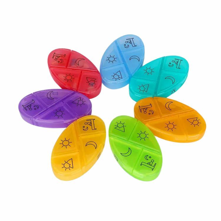 7天 (28格) 橢圓形彩虹藥盒