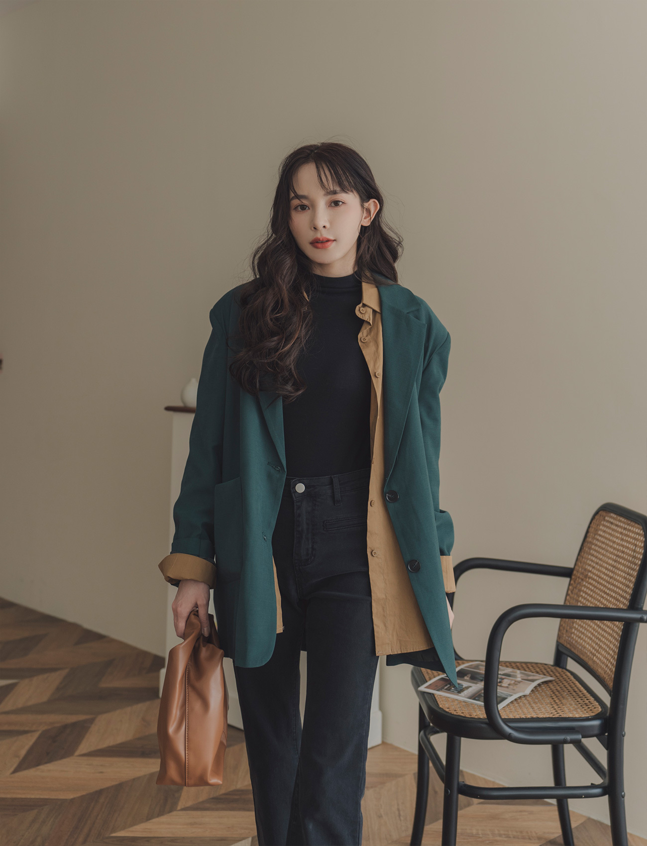 墊肩無印西裝外套