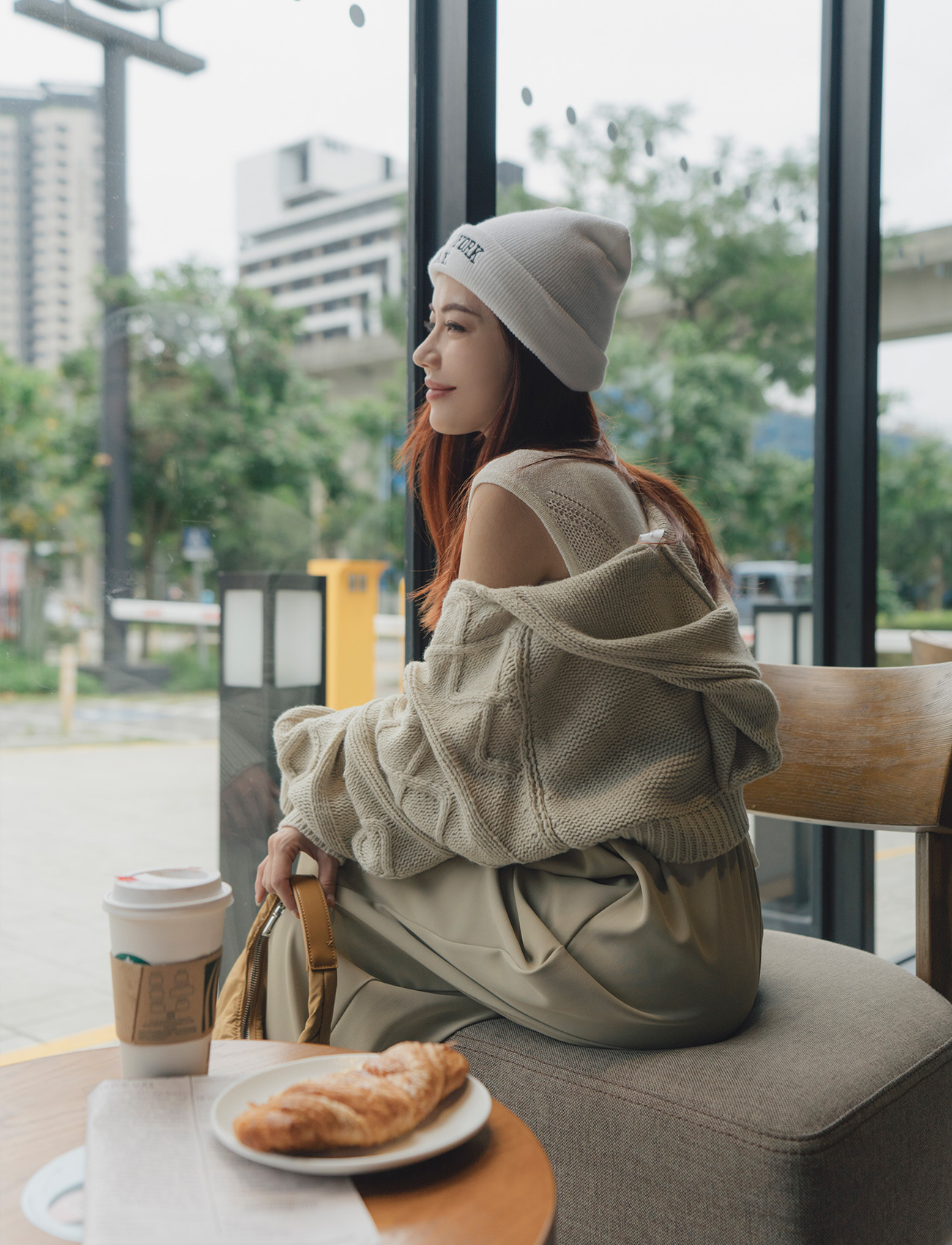 慵懶連帽披肩外套