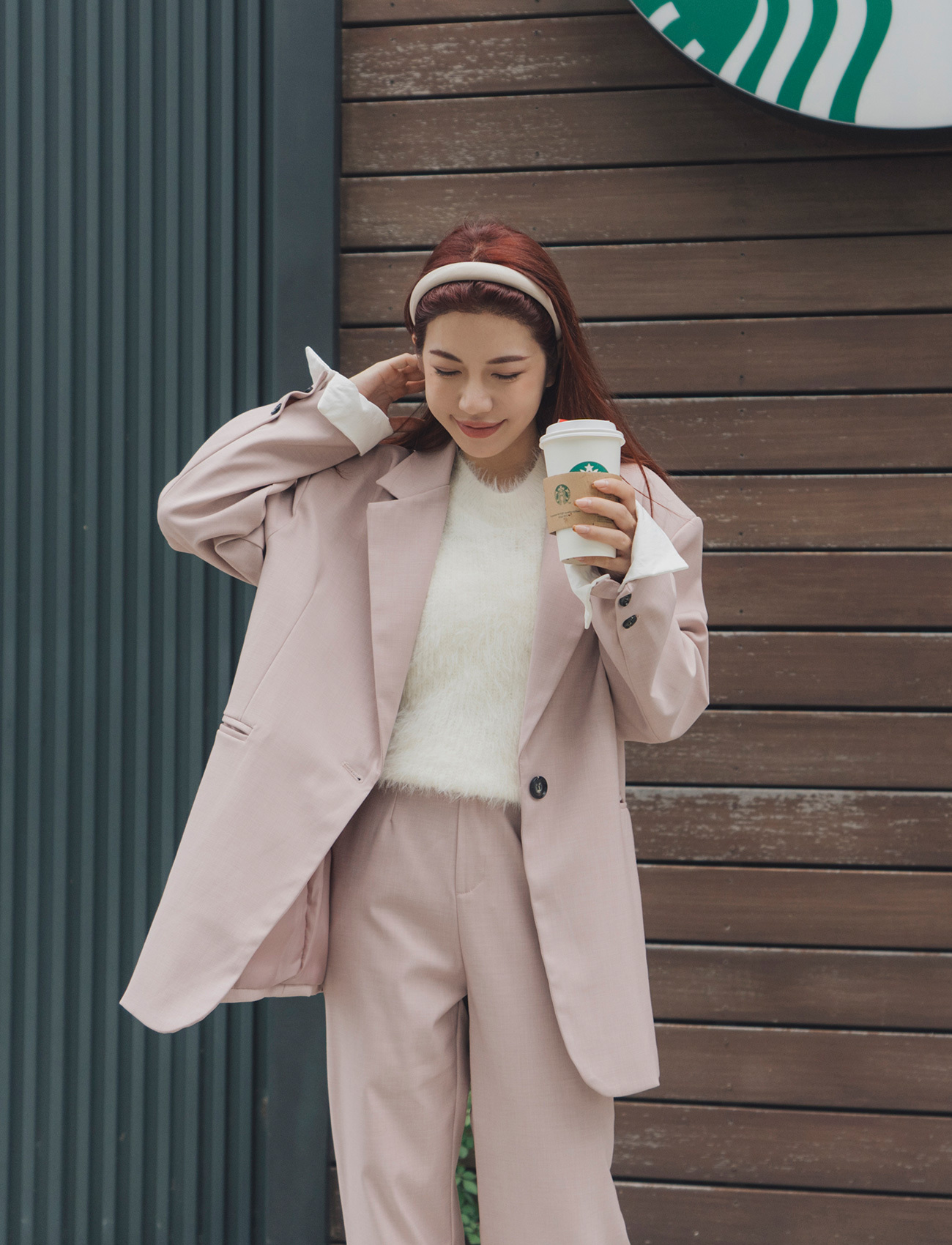 拚色設計西裝套裝