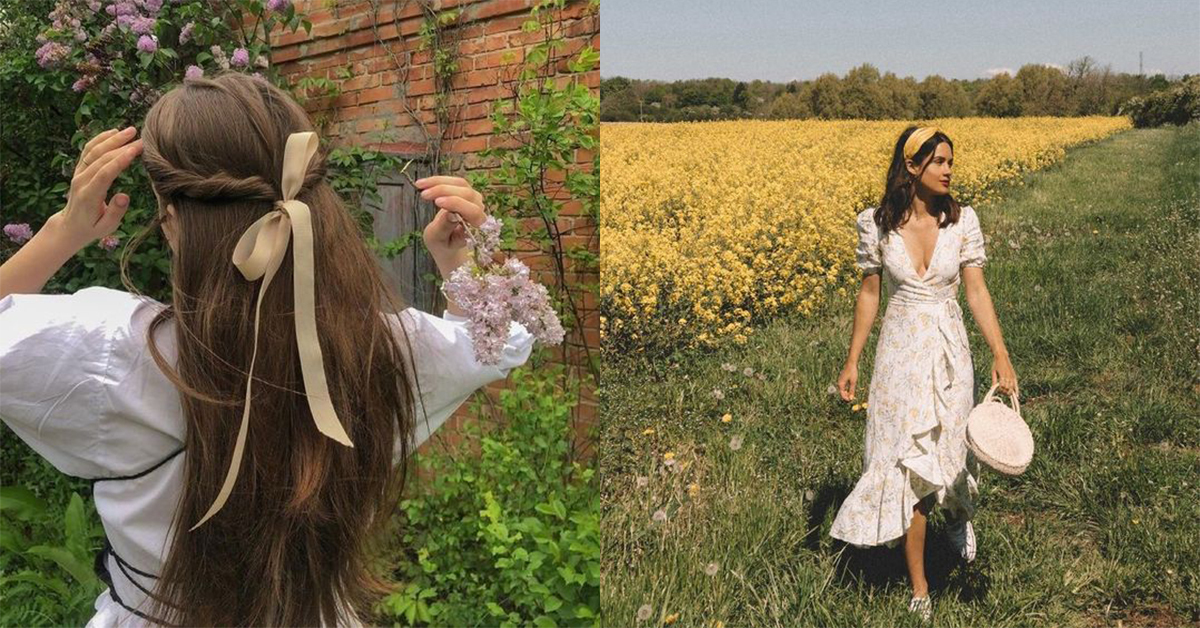 在今年2025年春夏的熱門趨勢，基本上延續著去年秋冬的流行元素，而在眾多元素中最受矚目的關鍵字便是緞帶以及蝴蝶結。說到這兩個浪漫元素，就不能不知道以緞帶跟蝴蝶結為主角的Cottagecore 風潮。