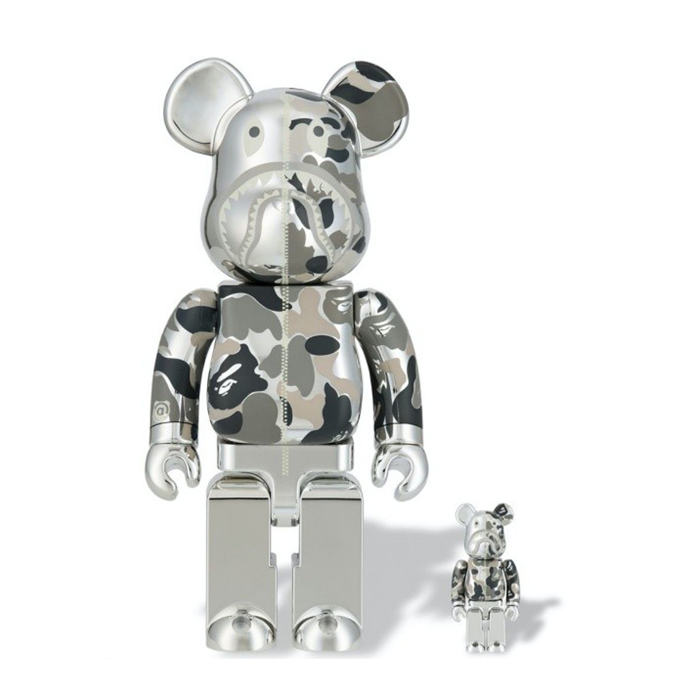 BE@RBRICK Bape 銀色 庫柏力克熊 100% & 400%