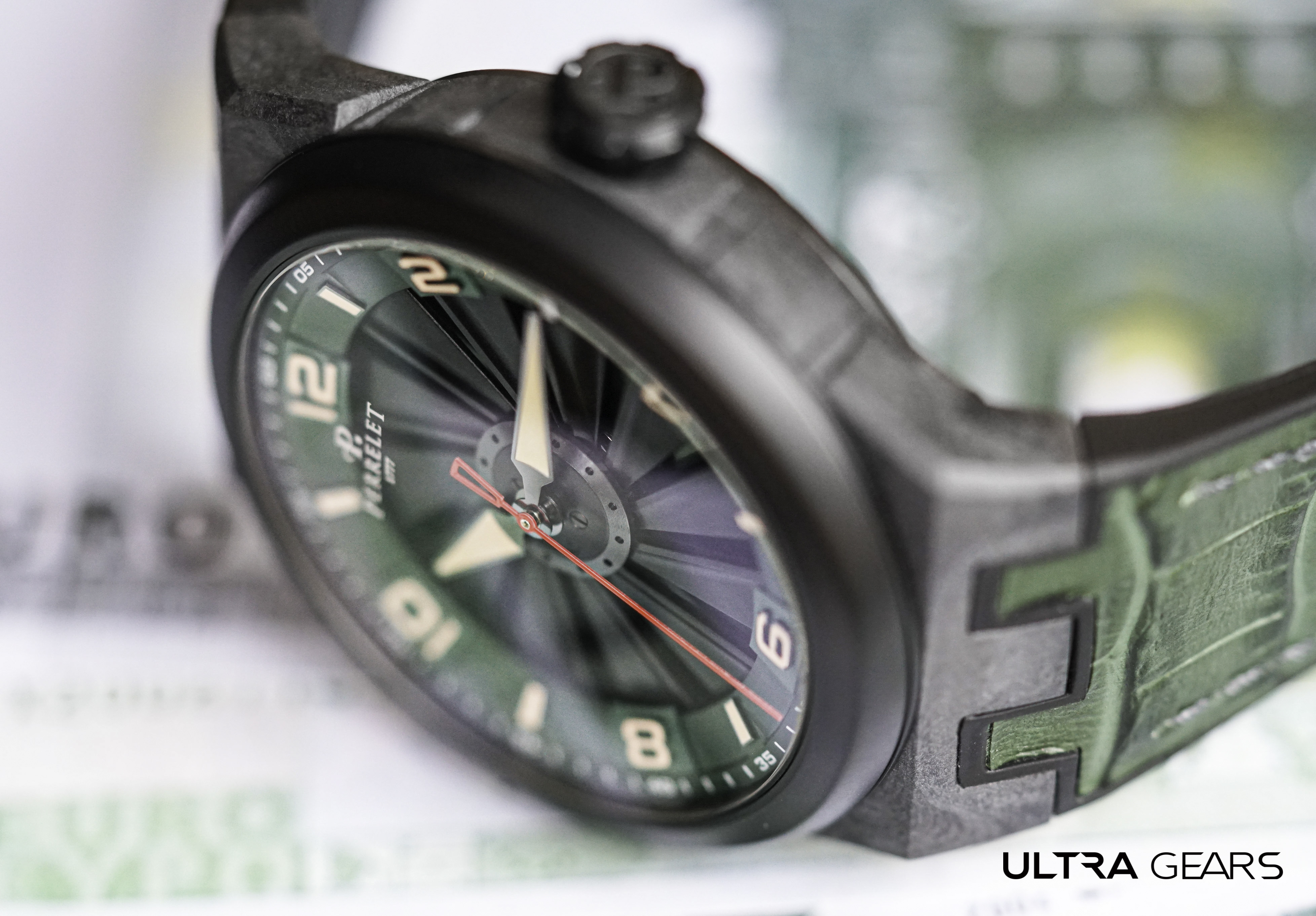 PERRELET 沛力錶_旋風系列 ｜森林綠旋風碳纖維腕錶