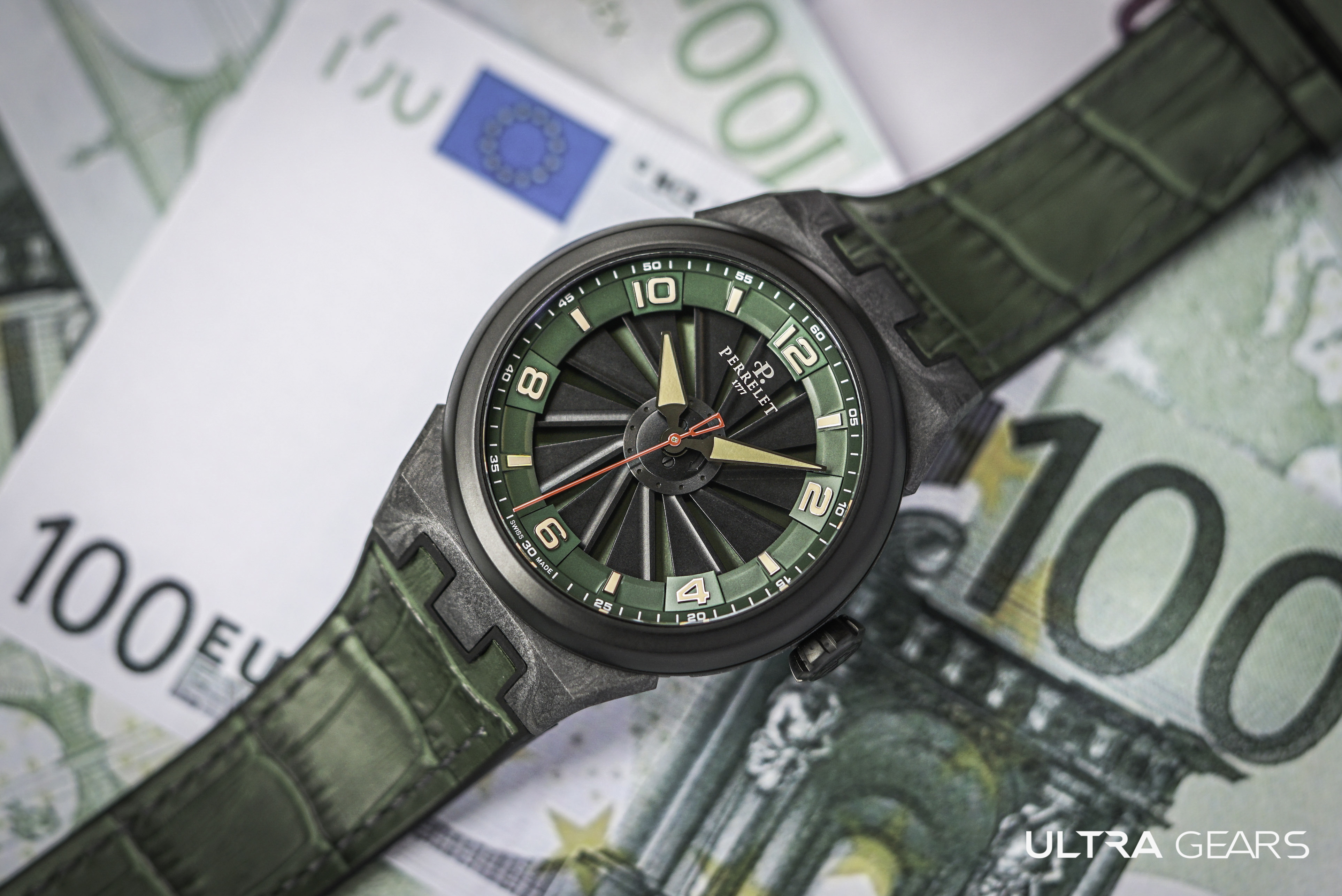 PERRELET 沛力錶_旋風系列 ｜森林綠旋風碳纖維腕錶