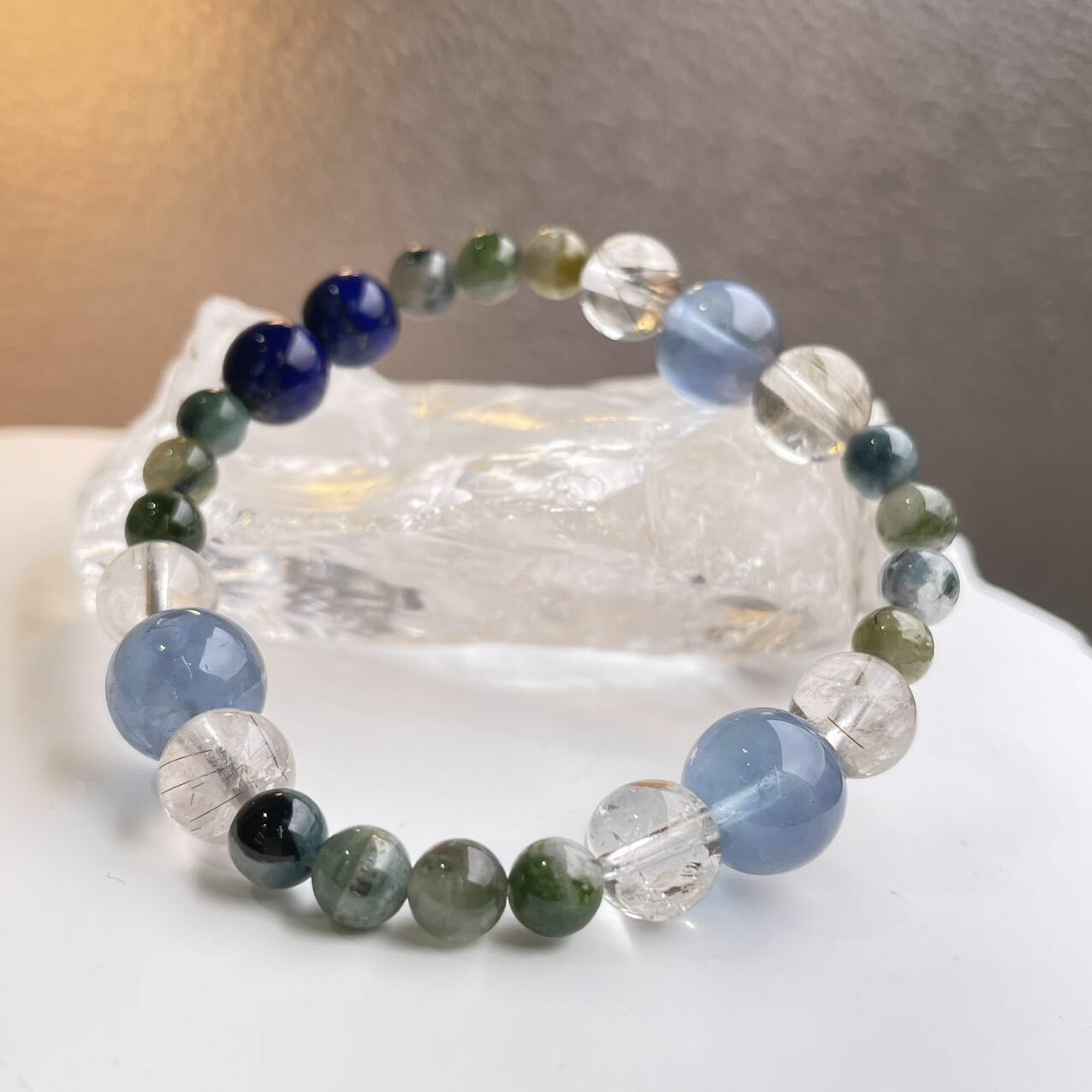 海藍寶 黑髮晶 青金石 天然 水晶 日本 手作 禮物 2025新年