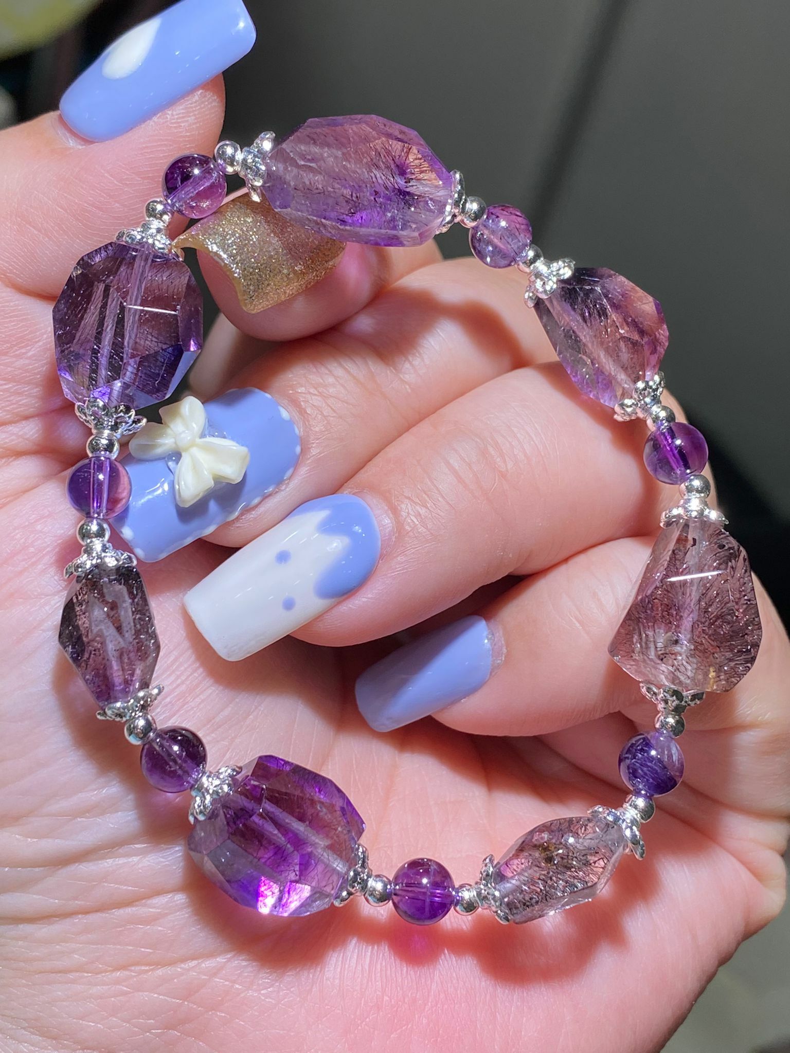 高質紫超七原石DIY