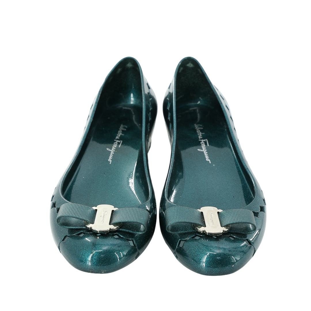 SALVATORE FERRAGAMO PRE OWNED JELLY FLAT E10183