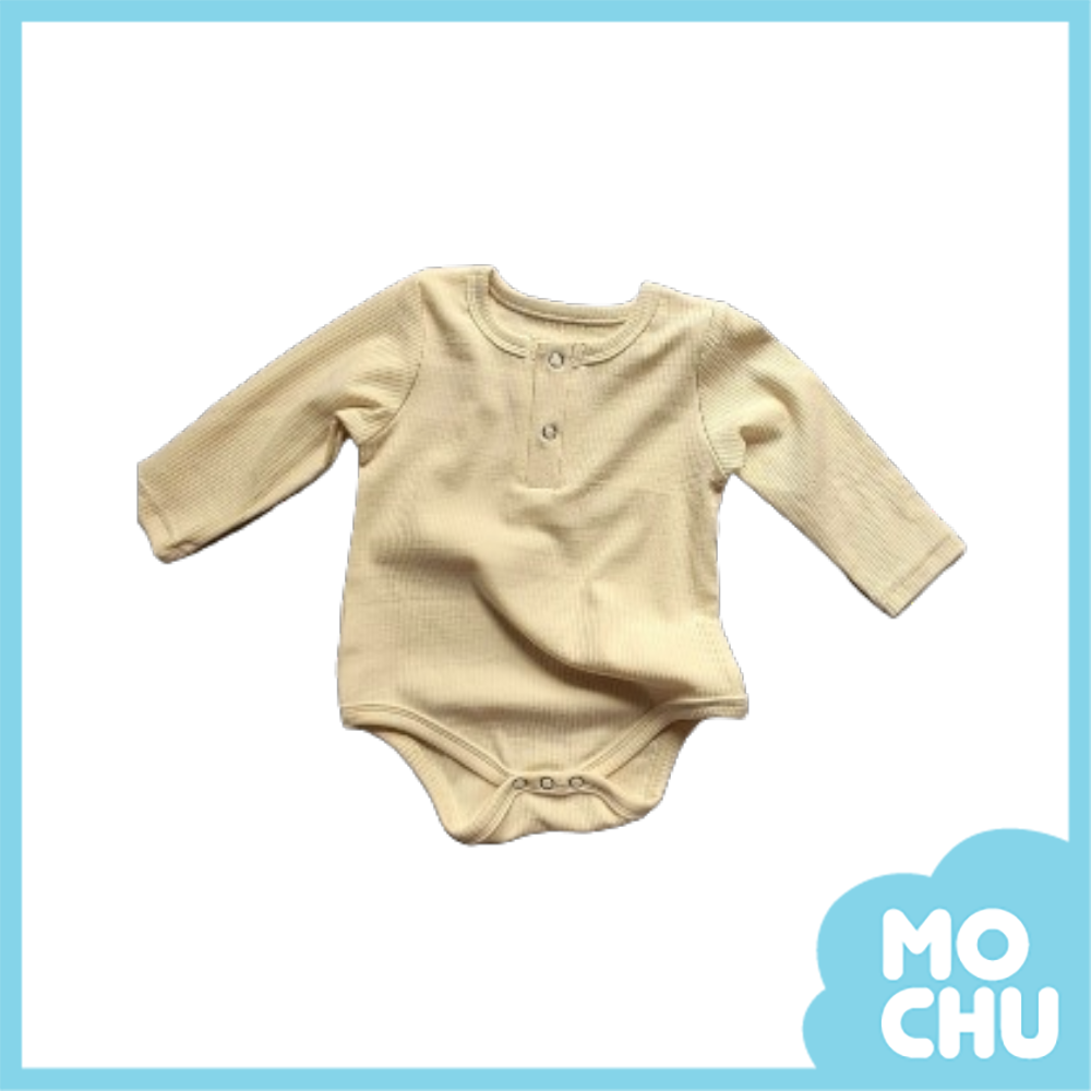 純色雙釦長袖包屁衣(三色）