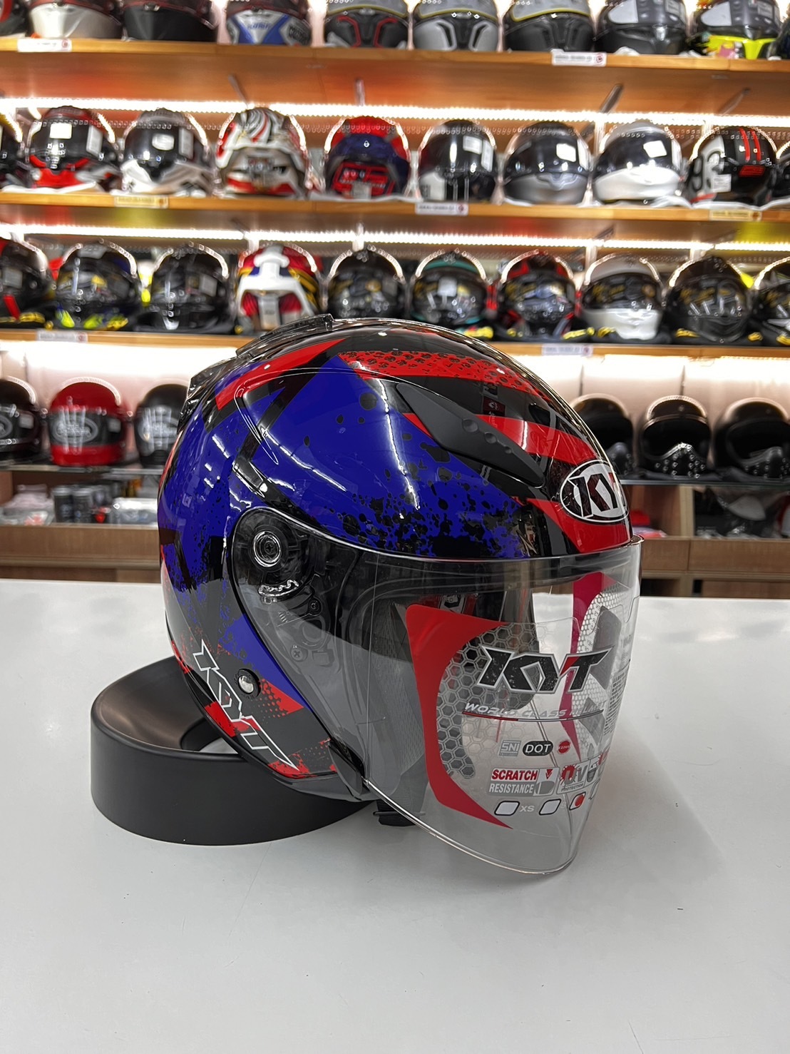 KYT DJ 彩繪 #S2黑 3/4罩 雙鏡片 安全帽 通勤 排齒扣 鴨尾