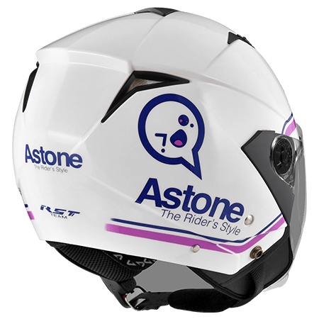 ASTONE RST 彩繪 AQ11 白紫 3/4罩