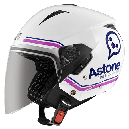 ASTONE RST 彩繪 AQ11 白紫 3/4罩