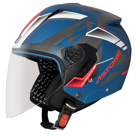 ASTONE RST 彩繪 AQ9 平藍紅 3/4罩