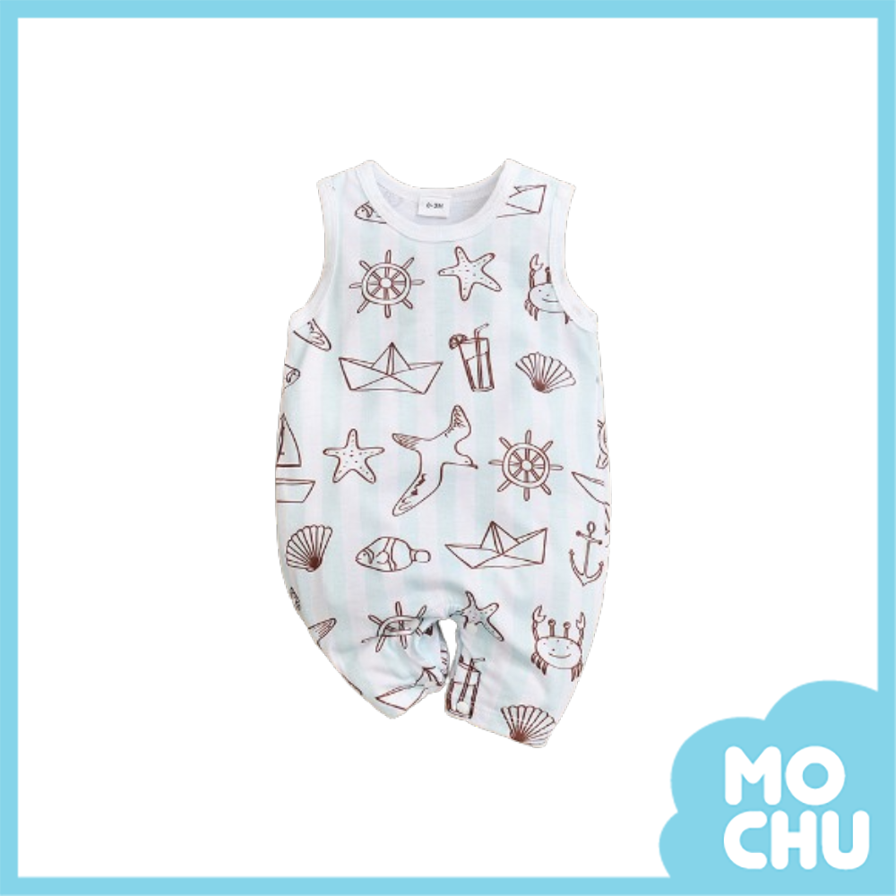 海洋條紋無袖連身衣