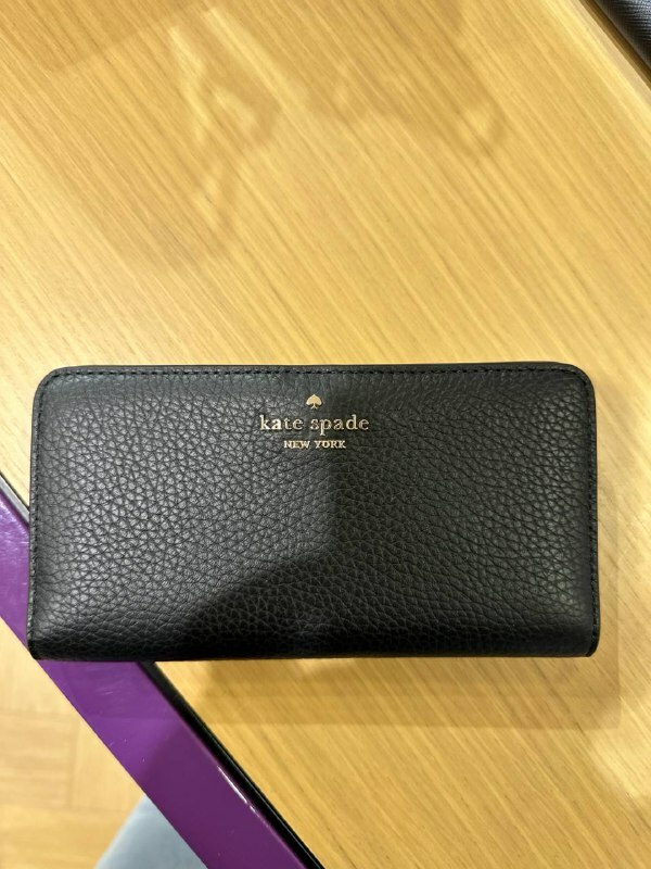 [S] KATE SPADE KA575 DUMPLING PEBBLED LEATHER LARGE SLIM BIFOLD WALLET,BLACK, 196021216060 (SKS990)