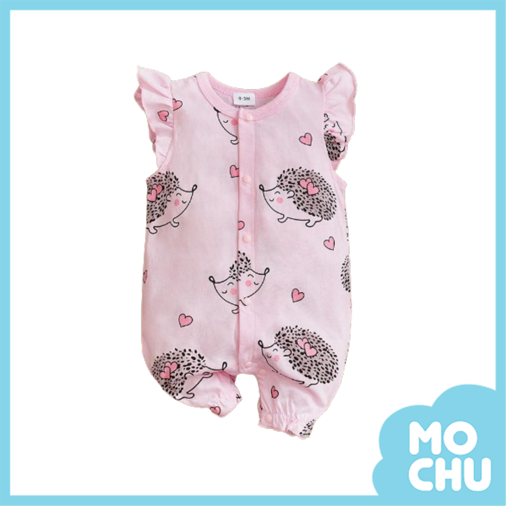 愛心粉刺蝟飛袖連身衣