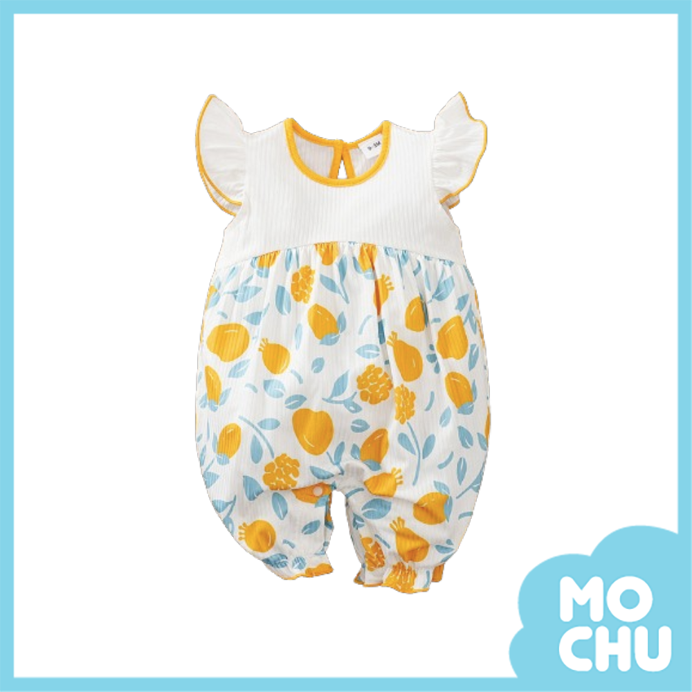 黃色檸檬拼接連身衣