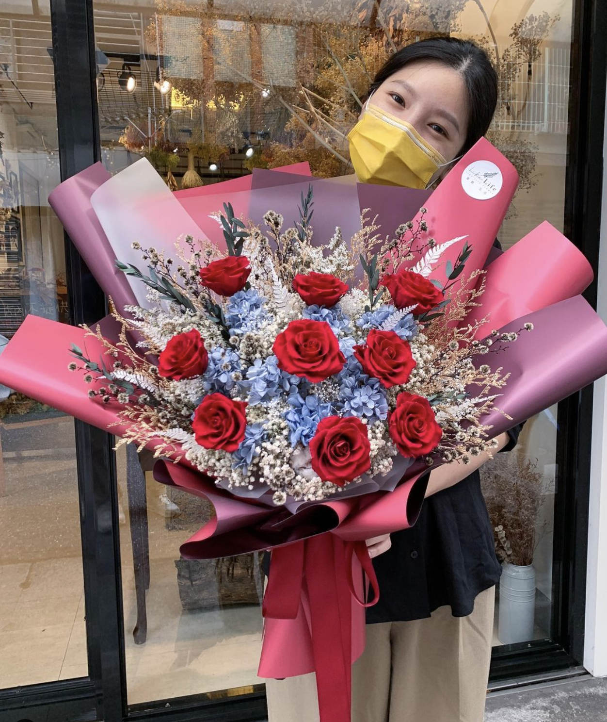 永生花束,紅玫瑰花束,巨大花束,情人節送花推薦