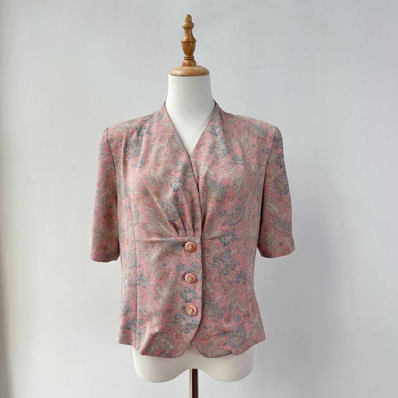 日本製粉紅色和服布短身上衣