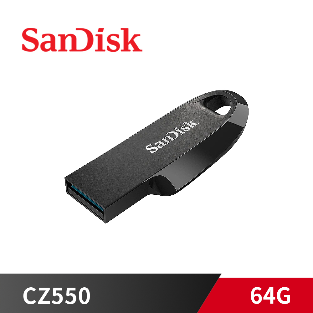 SanDisk 64G Ultra Curve CZ550 USB3.2 Gen1 高速 隨身碟 黑