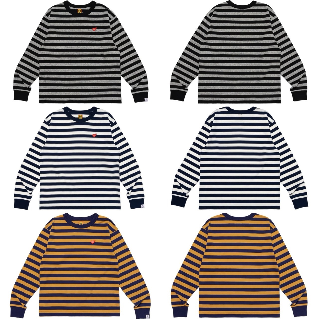 HUMAN MADE STRIPED L/S T-SHIRT 小愛心條紋長袖HM27CS018