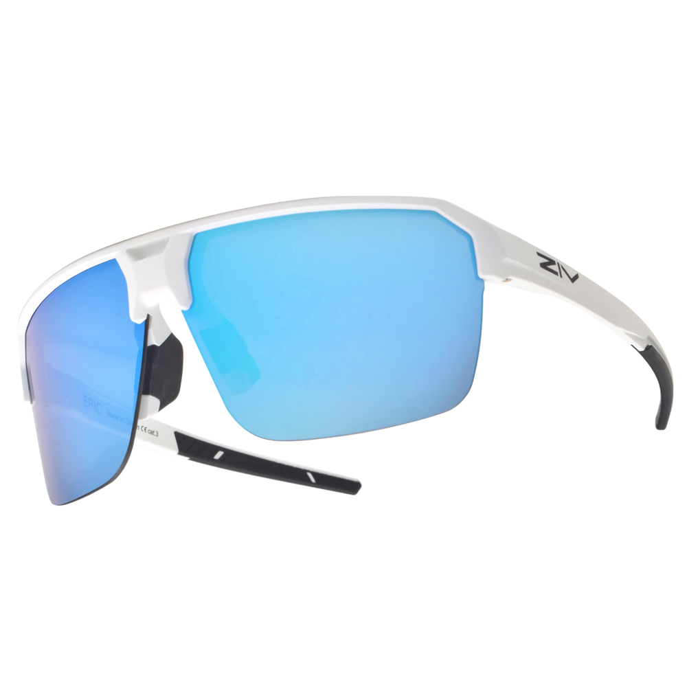 【ZIV】S118 028#199 運動太陽眼鏡 (霧白框/灰片電藍白多層鍍膜) EPIC系列♥