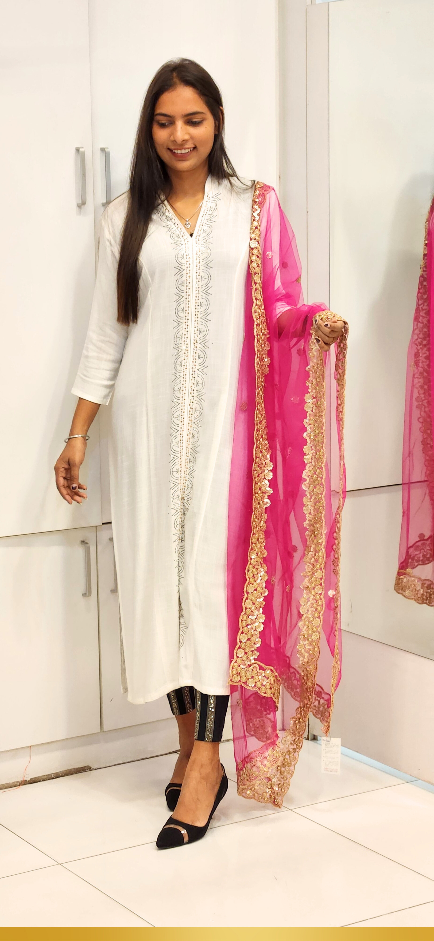 Sonali Premier Quality Women's Dupattas Border Embroidery Dupattas