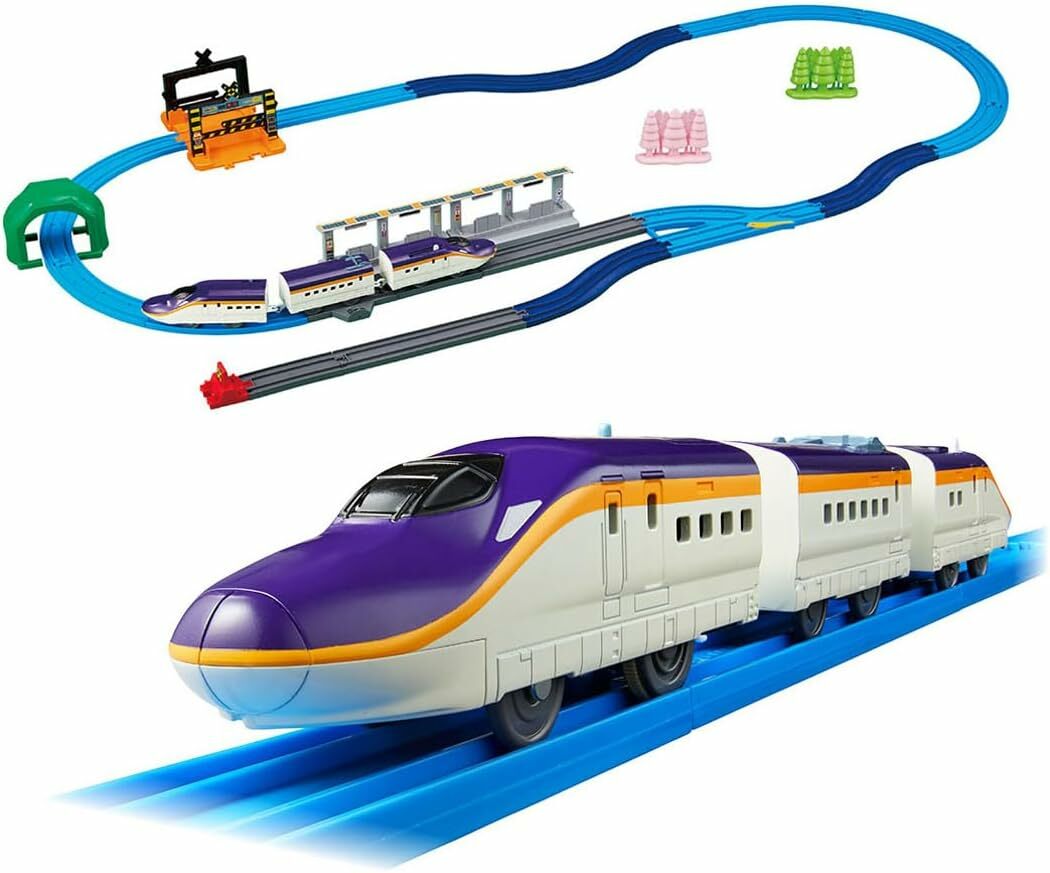 《 TAKARA TOMY 》 PLARAIL鐵道王國 E8 新幹線遊戲組(初回限定S型彎軌)