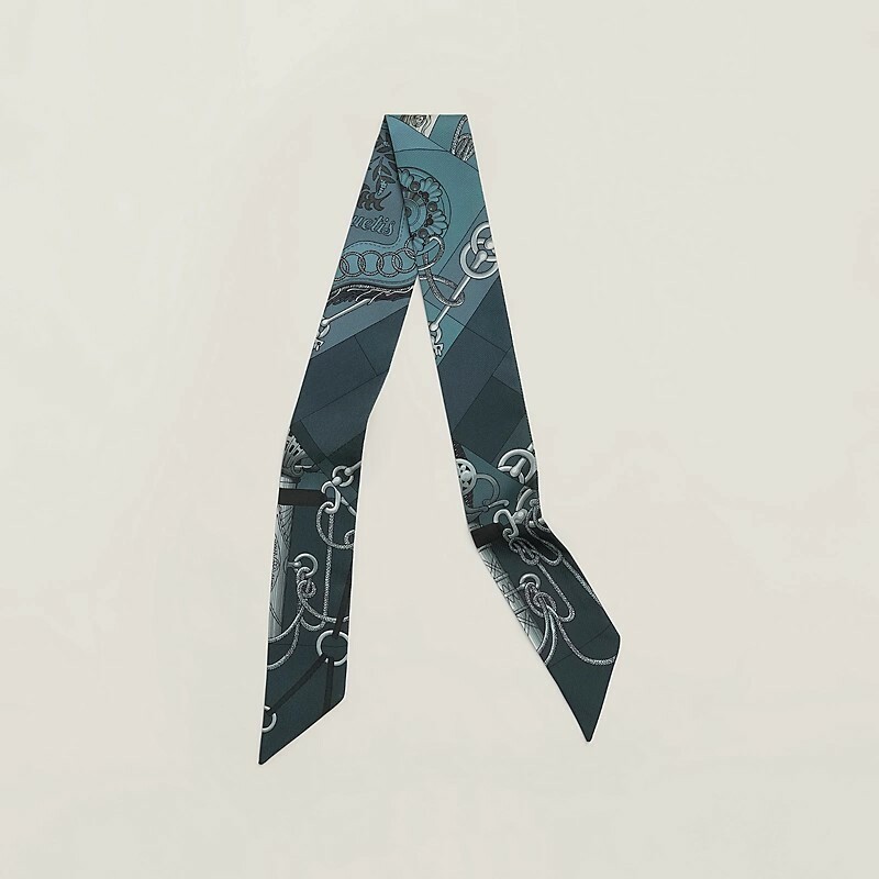 HERMES Cliquetis Twilly Marine / Bleu Grisé / Gris