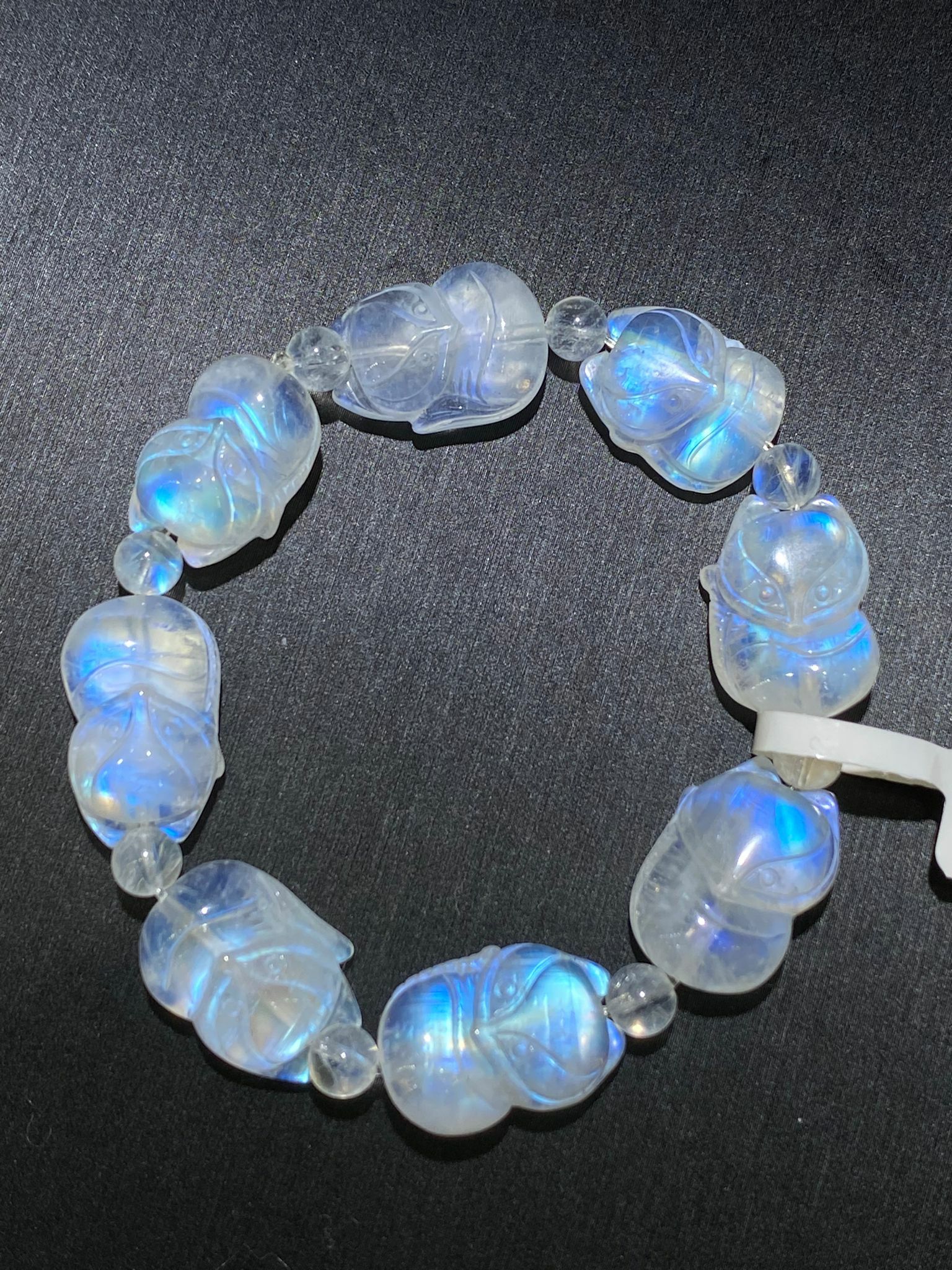 印度藍光月亮石小狐手串(A)