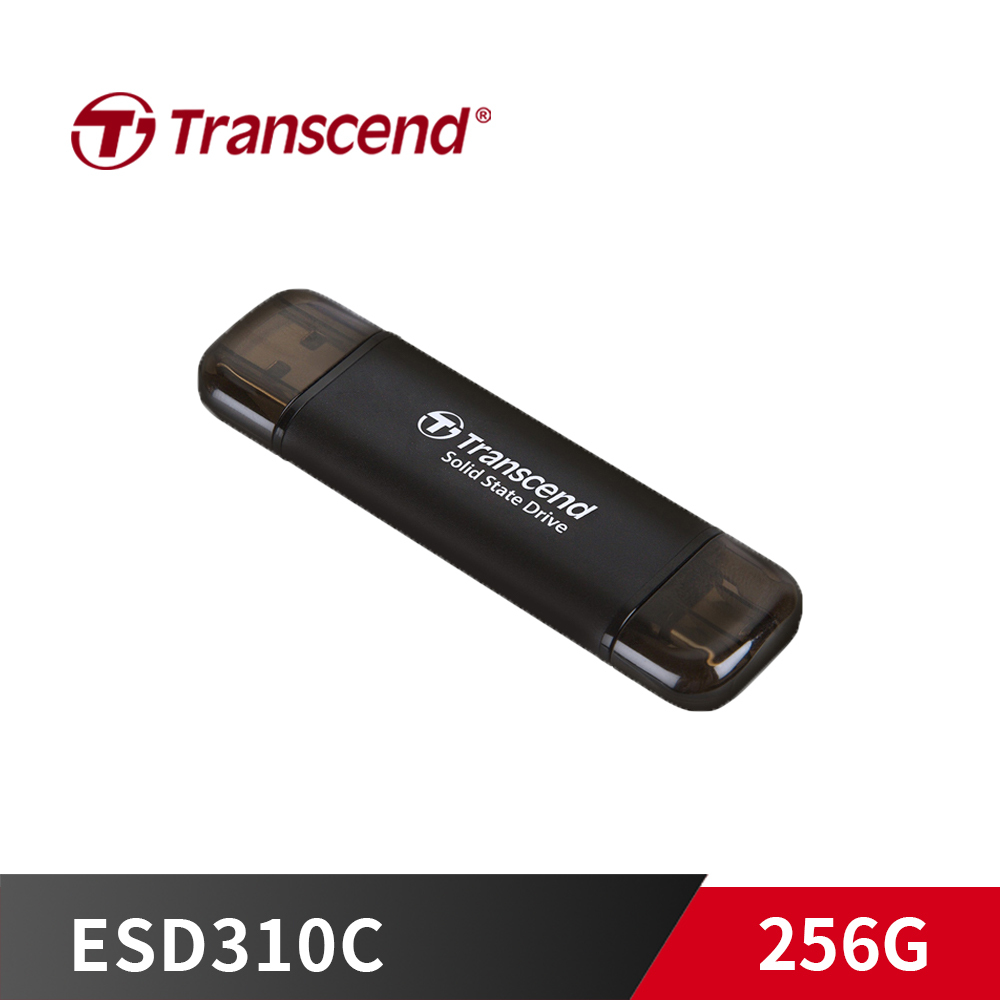 《限量 》創見 ESD310C 256G USB3.2/Type-C 雙介面固態行動碟 黑色 ESD310