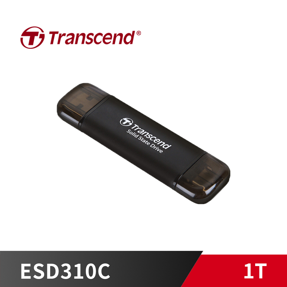 《限量》創見 ESD310C 1TB USB3.2/Type-C 雙介面固態行動碟 黑色 ESD310