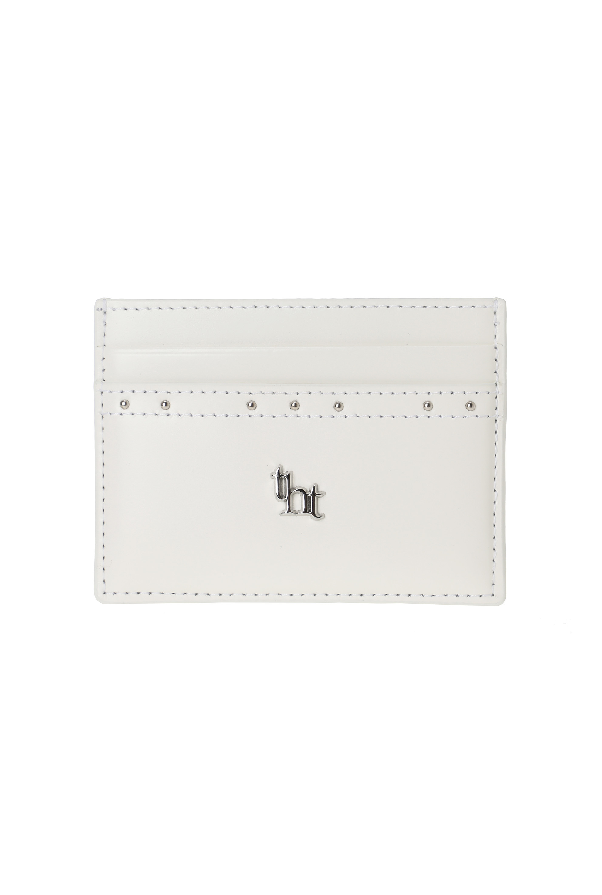 THREE TIMES - Classic stud card holder (Ivory)