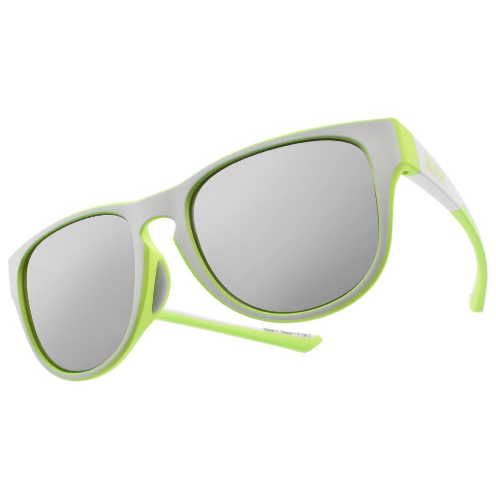 【ZIV】S113 050#139 運動太陽眼鏡 (螢光綠霧白框/灰片電白水銀) ICE 冰系列