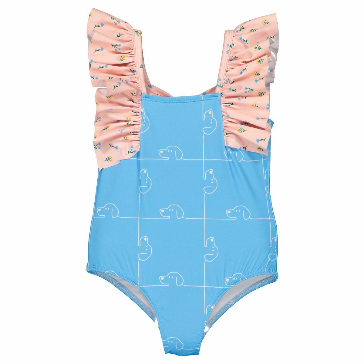 〖 Paper Boat 〗拼圖狗狗一件式泳衣