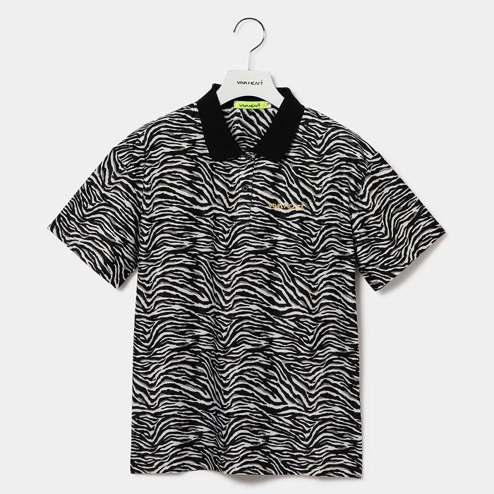 女士-透氣斑馬紋短袖Polo衫