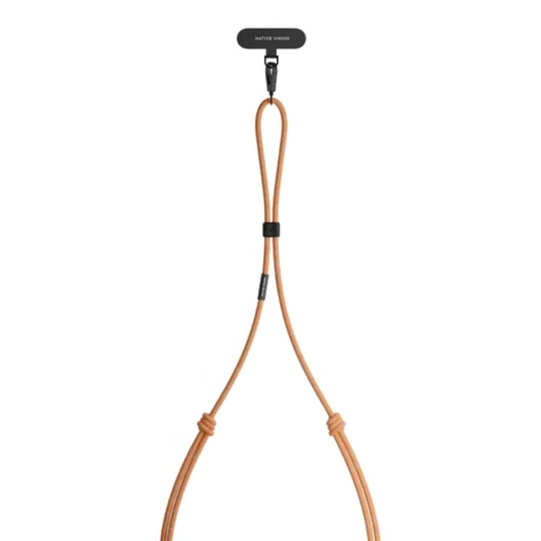 編織手機背繩 - 杏桃粉