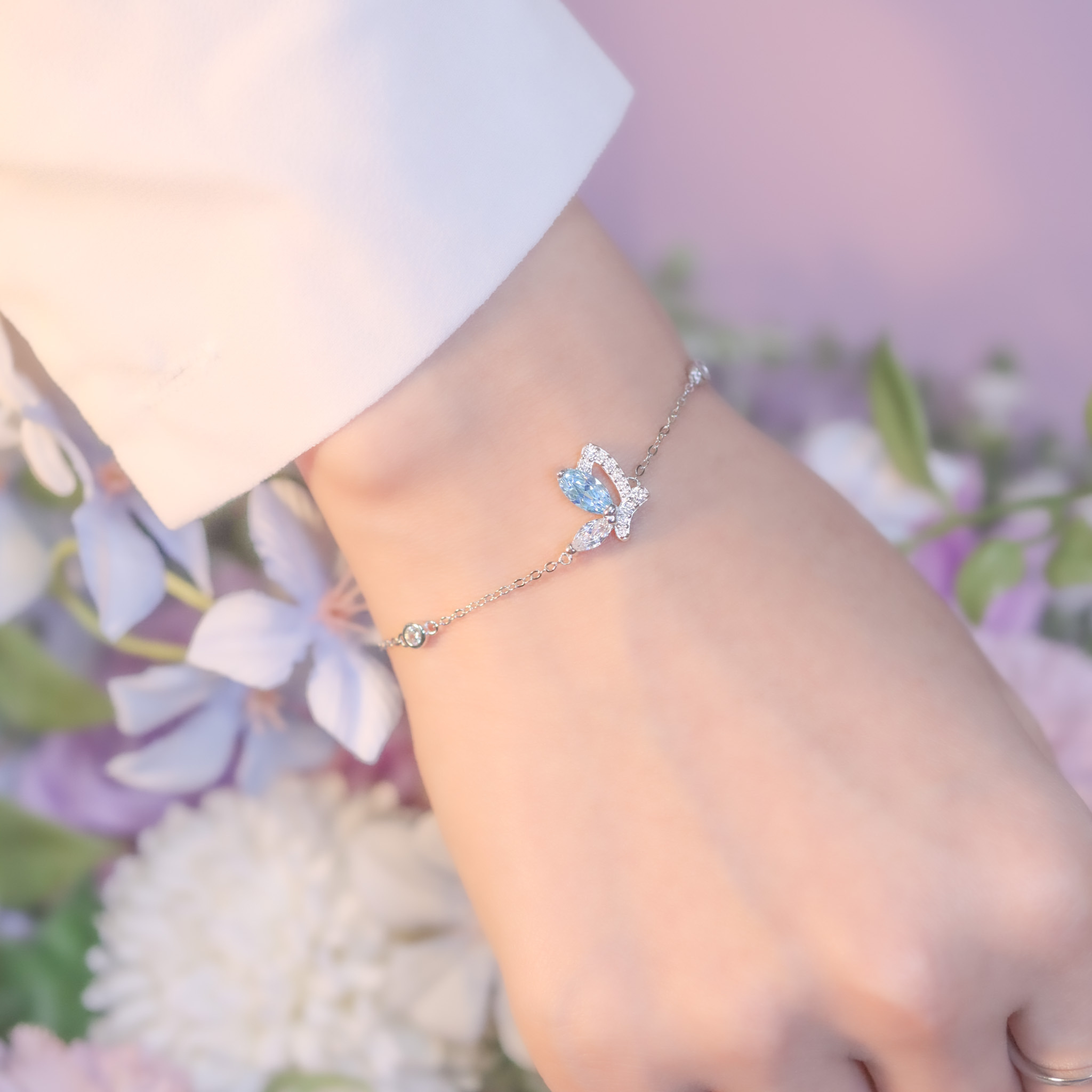 | 925 Silver・White Gold | Clear Love Bracelet | BR1052 |