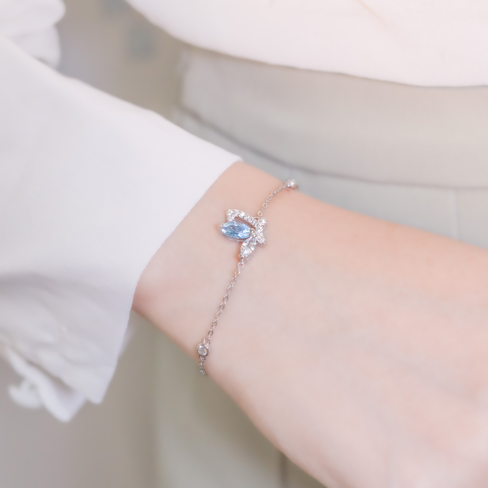 | 925 Silver・White Gold | Clear Love Bracelet | BR1052 |