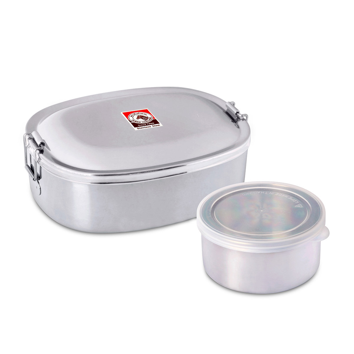 泰國斑馬牌 L16cm 0.78L 不銹鋼食物盒連內圓盒 -152-0-16