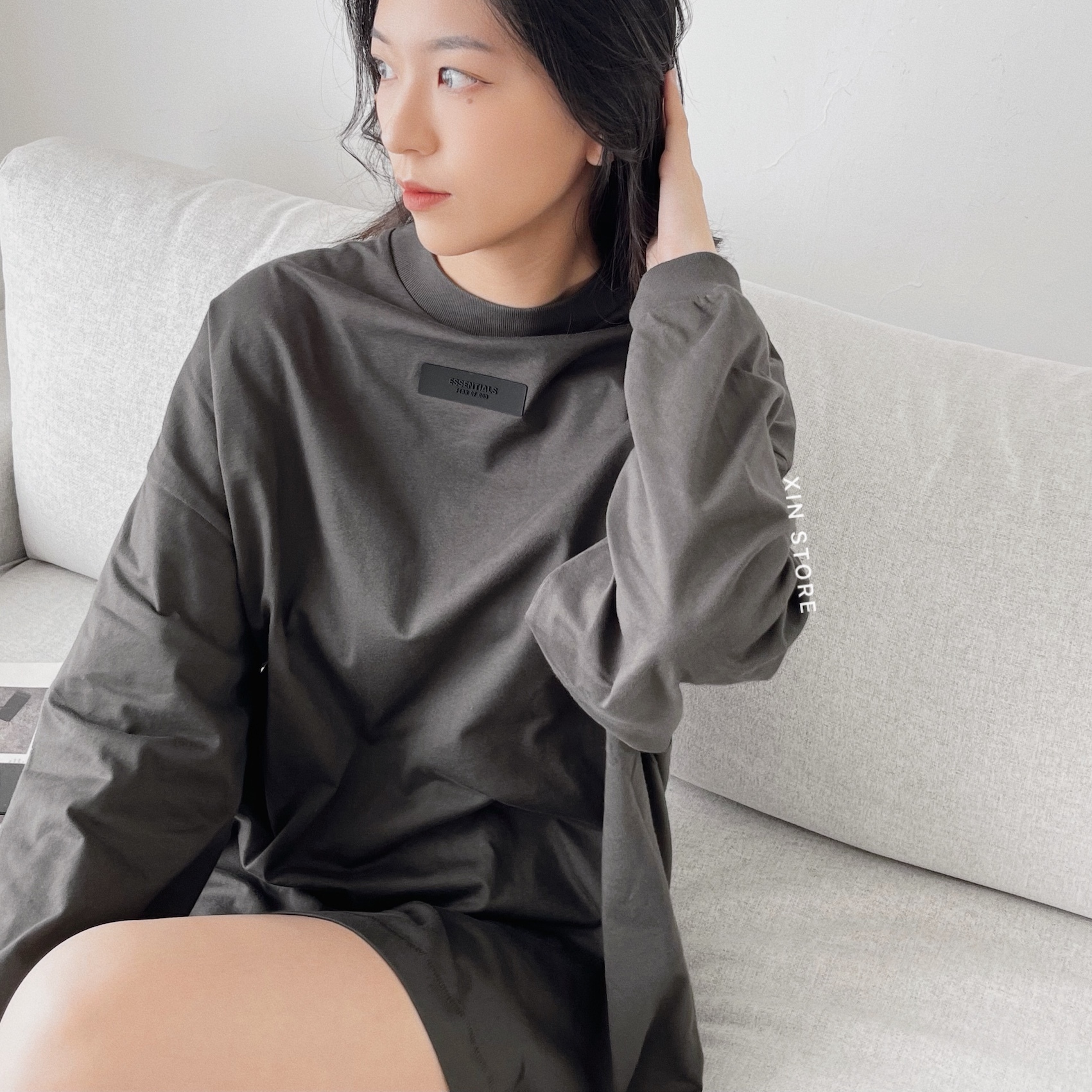 Essentials FOG 24SS 薄長袖 基本款 落肩 膠標 麻灰 炭灰 奶油黃