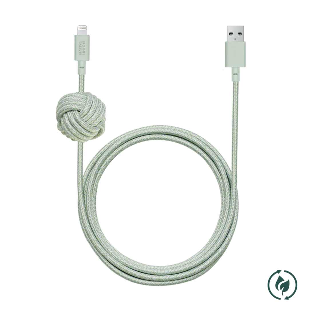 [Lightning] 3公尺床邊充電線-薄荷綠  (iPhone專用)