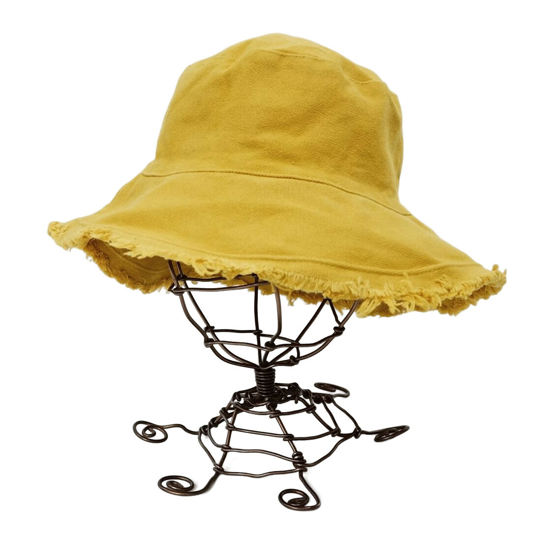黃色帆布防紫外線流蘇漁夫帽【日本直送】
