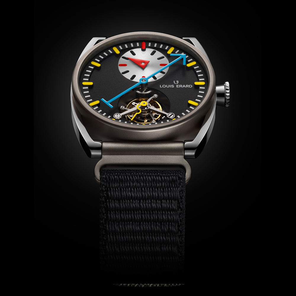 Noirmont X Collection 聯名款系列｜Le Régulateur Tourbillon Louis Erard X Alain Silberstein-三針一線陀飛輪黑色限量版