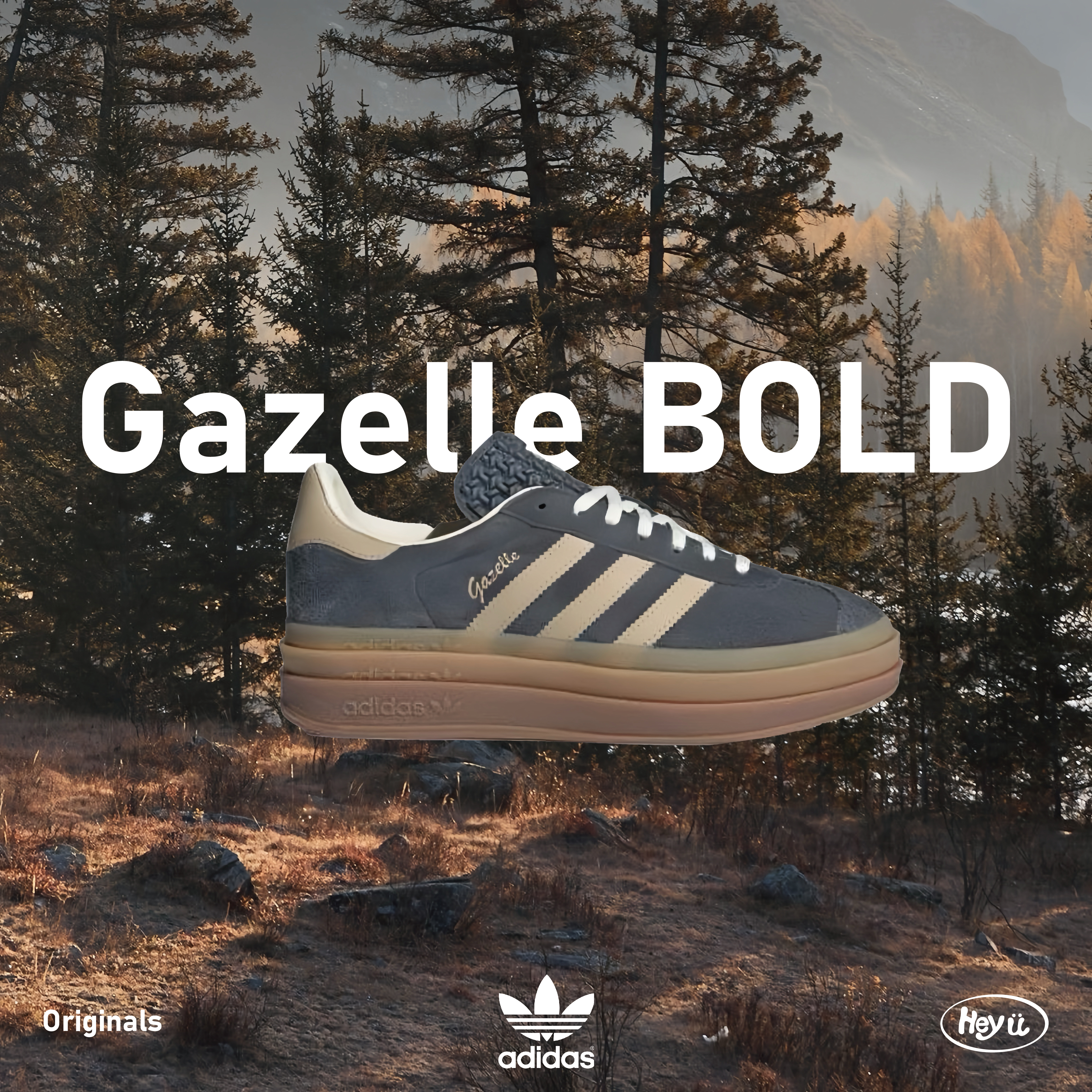 Adidas originals Gazelle BOLD (灰棕）