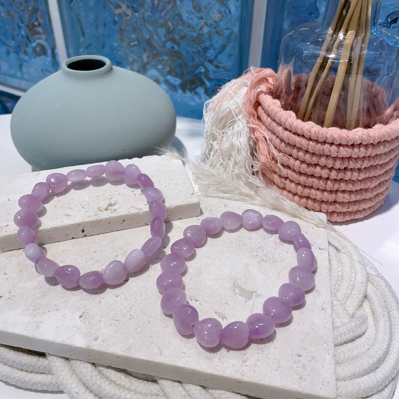 紫鋰輝心心手串 10mm