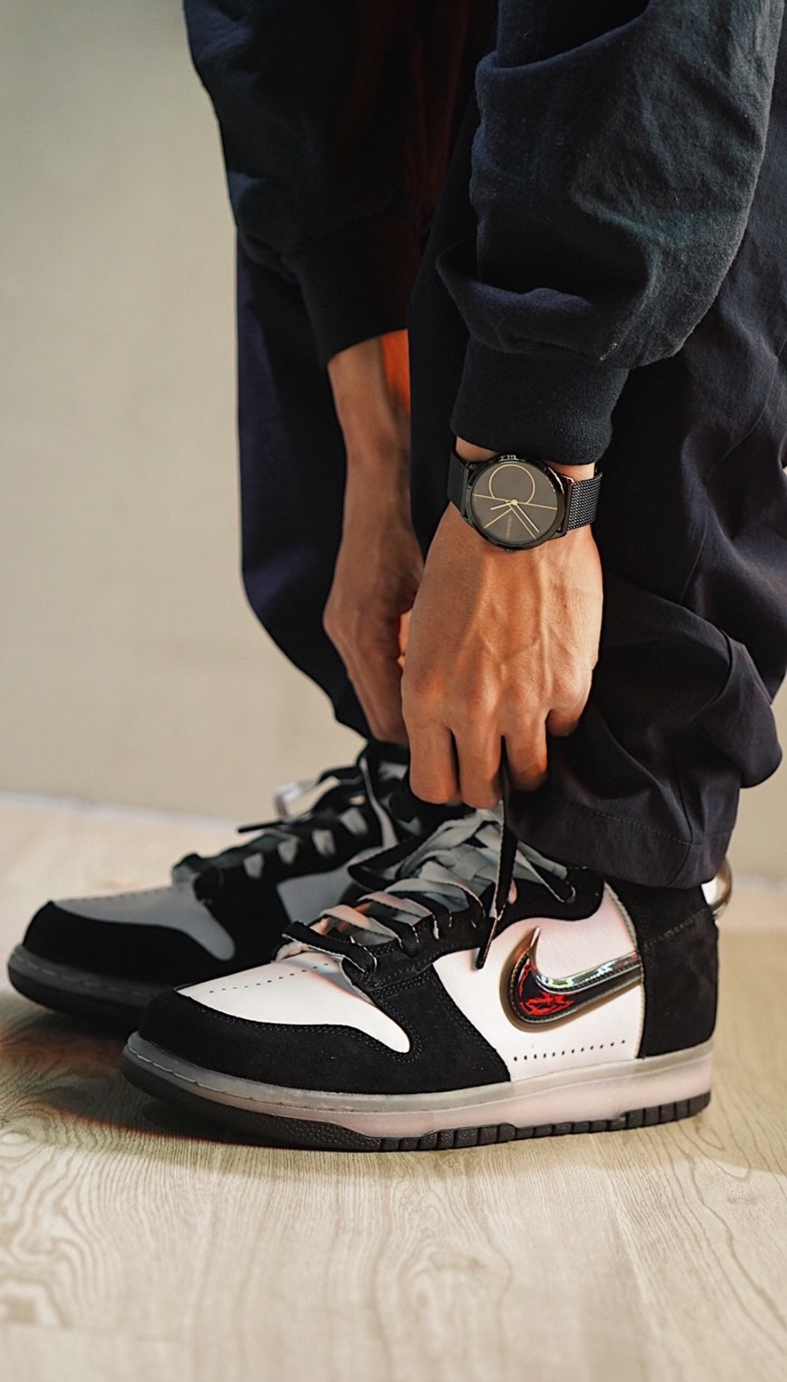 Slam Jam x Nike Dunk High SP/SJ "Clear Black 黑白 熊貓 板鞋 麂皮 聯名 DA1639101